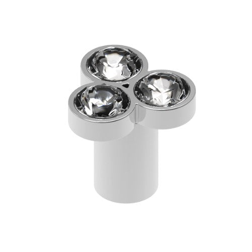 Cabinet Knob. Rigel Cluster Knob 3 Stone in Polished Chrome