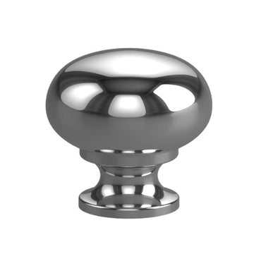 Cabinet Knob. Back-to-back pair Brass knob 30mm Mushroom in Polished Chrome