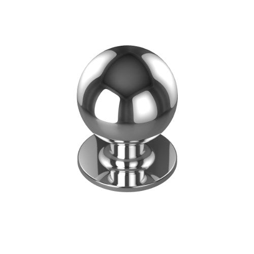 Cabinet Knob. Back-to-back pair Brass Knob 25mm Bulb in Polished Chrome