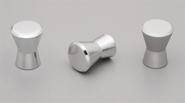 Hourglass Cabinet Knob 17mm in Silver Anodised