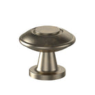 Cabinet Knob. Rd Hampton Knob 31mm in Polished Oxidised Tin
