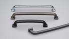 Kethy HT576 Darwen cabinet pull handle in brushed nickel finish, showcasing its sleek, modern design for kitchen or furniture cabinetry.