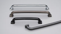 Kethy HT576 Darwen cabinet pull handle in brushed nickel finish, showcasing its sleek, modern design for kitchen or furniture cabinetry.