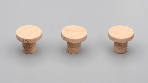 Cabinet Knob. Timber Cabinet Knob. Circum Knob 33mm in Raw Unfinished Oak
