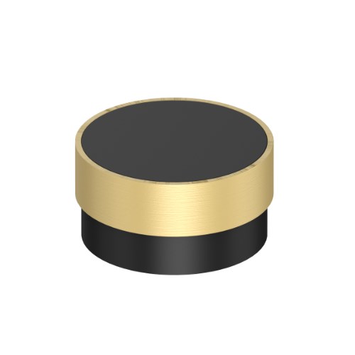 Radio Cabinet Knob 48mm dia Black Stain with Brass ring in Black / Brass