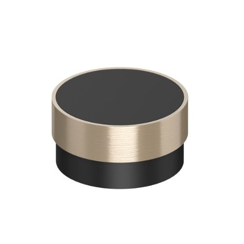Cabinet Knob. Timber Cabinet Knob. Radio Knob 48mm dia with ring in Satin Black / Stainless Effect