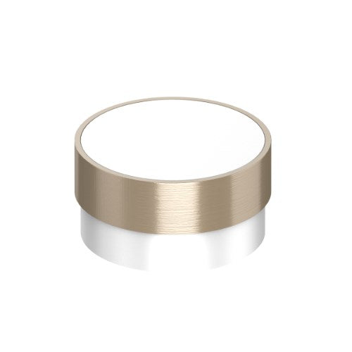 Cabinet Knob. Timber Cabinet Knob. Radio Knob 48mm dia with ring in White / Stainless Effect