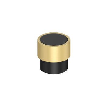 Timber Cabinet KnobRadio Knob 26mm dia with ring in Black / Brass