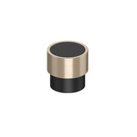 Cabinet Knob. Timber Cabinet Knob. Radio Knob 26mm dia with ring in Satin Black / Stainless Effect