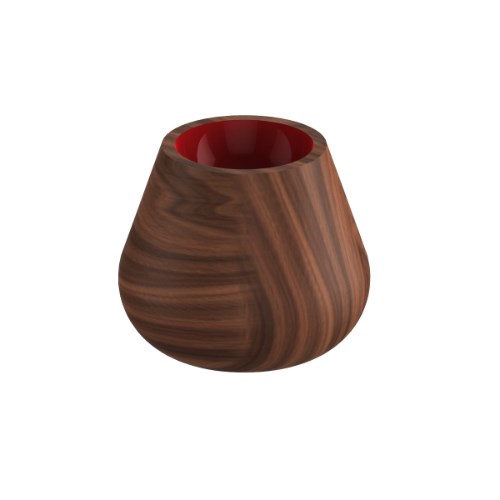 Cabinet Knob. Timber Cabinet Knob. Flower Bud 34mm knob in Walnut / Red