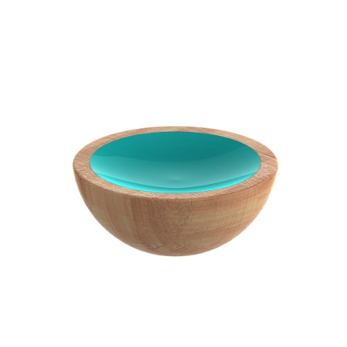 Timber Cabinet KnobWOK 50mm Knob in Oak / Turquoise