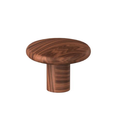 Brutus Timber  Timber Cabinet Knob 32mm dia Walnut in Walnut