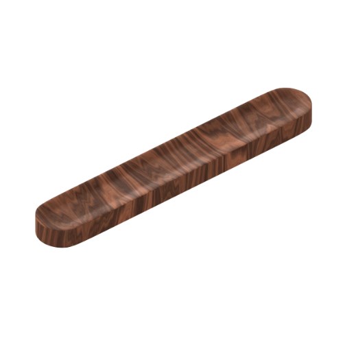 Shelf Timber Cabinet Pull Handle 224mm CTC, OA 274mm Walnut in Walnut