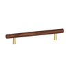 Tilla Timber Cabinet Pull. Tilla Cabinet Pull Handle 224mm CTC in Walnut / Brass