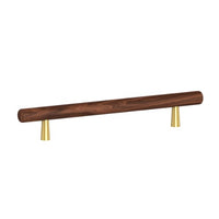 Tilla Timber Cabinet Pull. Tilla Cabinet Pull Handle 224mm CTC in Walnut / Brass