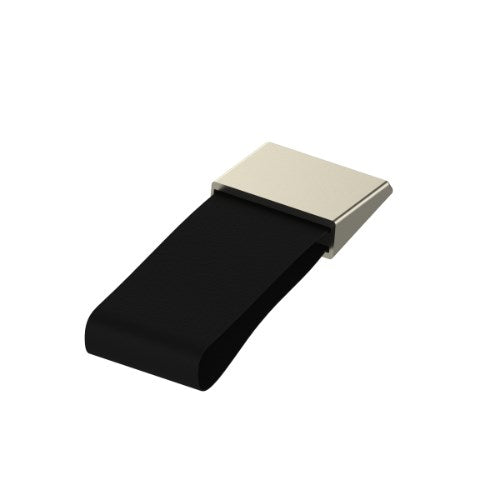Black Leather and Zinc Pull 16mm CTC in Black Leather