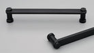 Pillar Cabinet Pull Handle 160mm CTC Black Paint Matt#7 in Matt Black