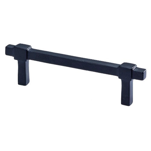 Black Jolie cross handle with 128mm length, 35mm width, and 12mm thickness, made for durable and stylish door hardware.