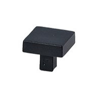 CARRE30 KNOB BRASS/BLACK 30*30*25MM in Black