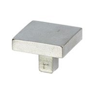 CARRE40 KNOB BRASS/OLD SILVER 40*40*30MM in Old Silver