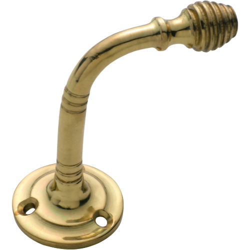 Curtain Tie Back Hook Reeded Polished Brass H40xP75mm in Polished Brass