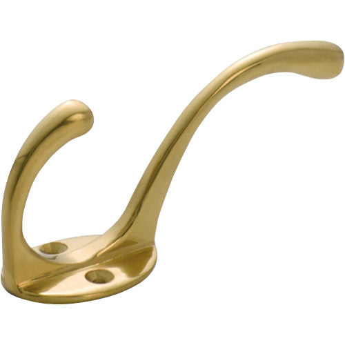 Tradco Victorian Hat & Coat Hook - Polished Brass / H110mm x P50mm in Polished Brass