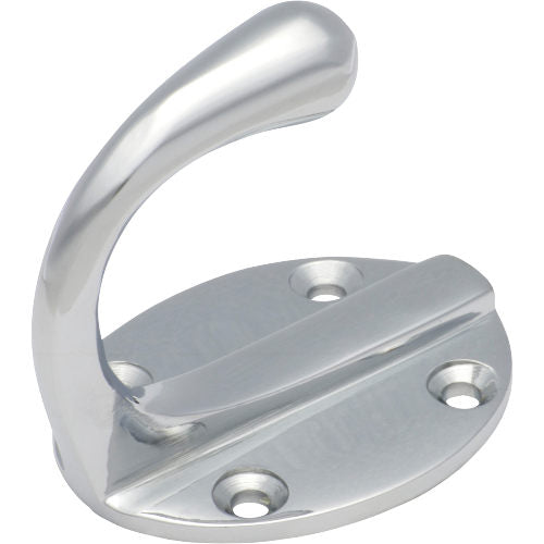 Robe Hook Single Oval BP Chrome Plated H50xP42mm in Chrome Plated
