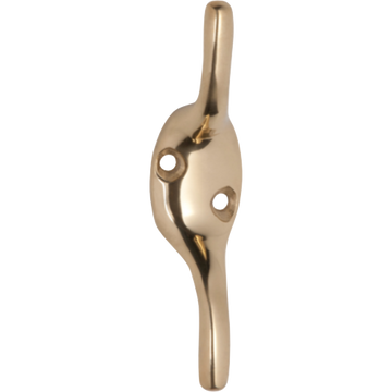 Cleat Hook Polished Brass H75xP20mm in Polished Brass