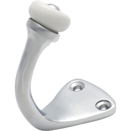 Robe Hook Porcelain Tip Chrome Plated H45xP70mm in Chrome Plated