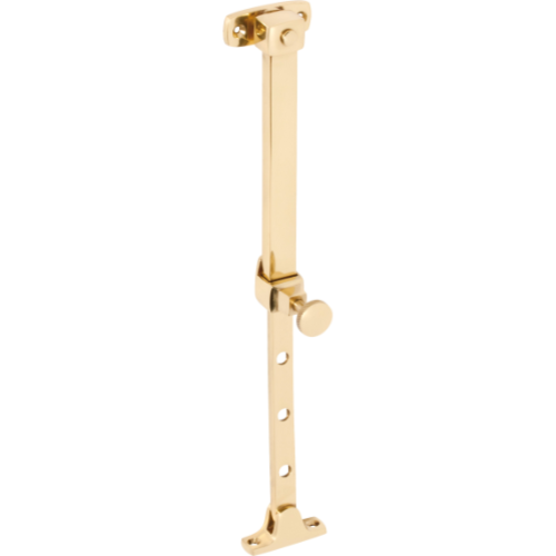 Casement Stay Telescopic Pin Polished Brass L200-295mm in Polished Brass