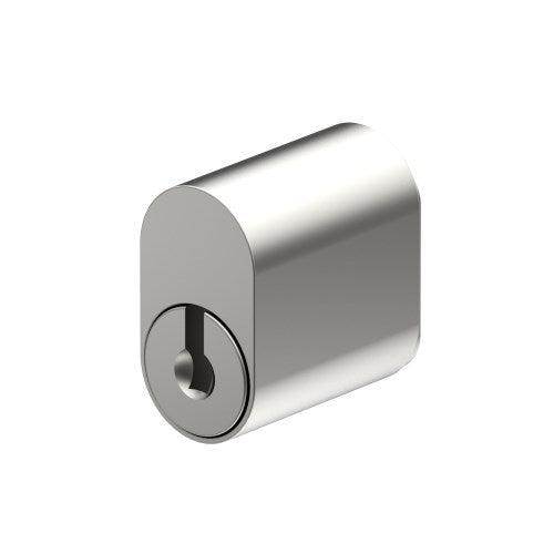 Oval Cylinder with Lockwood Cam 'z' (Lock/Unlock Door) inc. 2 Keys and Keying or Master Keying. in Satin Chrome