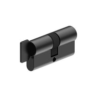 Wynns Locksmiths Euro Cylinder and Turn lock, 70mm length, brass finish with keyhole and turn knob for secure door locking.