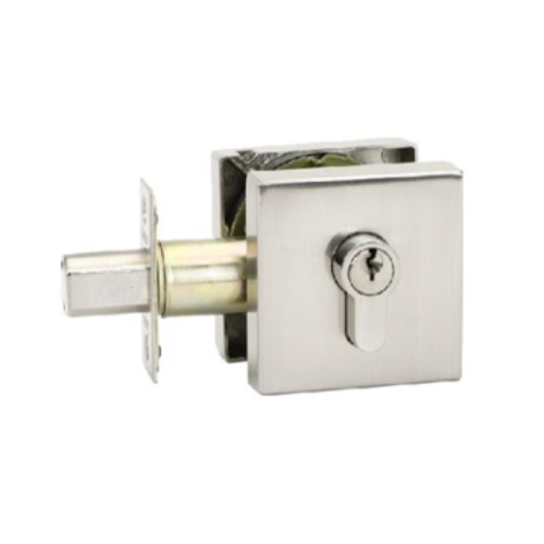 Triad Square Slimline Deadbolt, Single Cylinder Key/Turn in Black