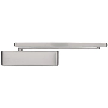 Briton Fire Rated, Cam Action Door Closer with Slide Arm Adjustable EN2-EN4 PULL SIDE in Satin Stainless