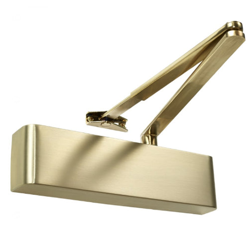 TS9205 Slimline Closer Combined Unit, Includes Mechanism, Cover & Flat Bat Armset in Satin Brass