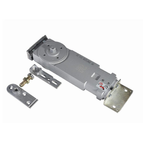 TS8004 Concealed Transom Closer, Hold Open, End Load Armset in Satin Stainless