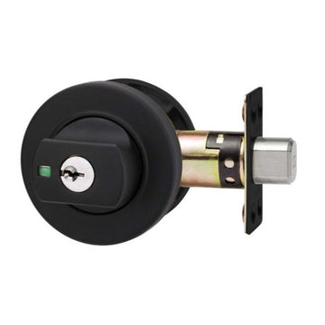 Lockwood Paradigm 005 Cylinder Dead Bolt on Round Rose in Matt Black