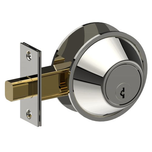 Lockwood Single Cylinder Dead Bolt. Cylinder Outside, Thumb Turn Inside. Gas Industry Keyed (inc. 1 key) in Polished Chrome