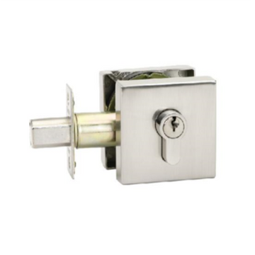 Triad Square Slimline Deadbolt, Single Cylinder in Brushed Nickel