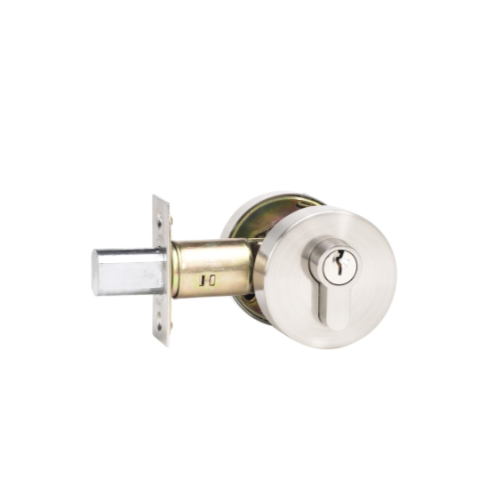 Jura Elite Round Slimline Deadbolt, Single Cylinder in Brushed Nickel