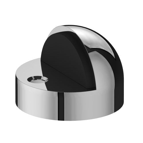 003 Dome Door Stop, Floor Mounted, Solid Stainless Steel Ø44mm Extended Base 11mm in Polished Stainless