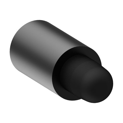 Black Style Finish Doorware 018 door stop preventing door from opening too far, mounted on a wall or floor.