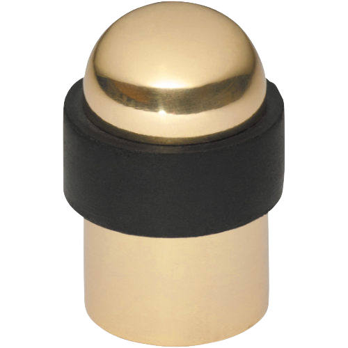Door Stop Domed Polished Brass H50xD30mm in Polished Brass