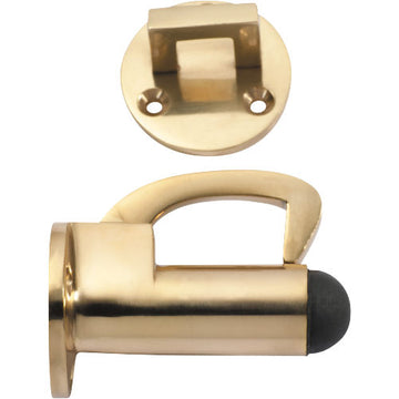 Door Stop Hook Polished Brass D39xP70mm in Polished Brass