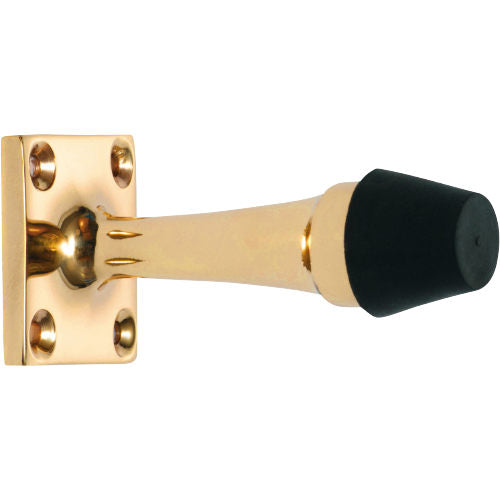 Door Stop Traditional Polished Brass H35xW35xP75mm in Polished Brass