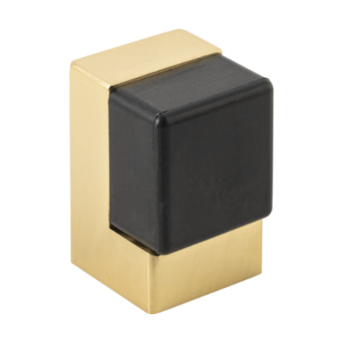 Door Stop Square Polished Brass H50xW32xD35mm in Polished Brass