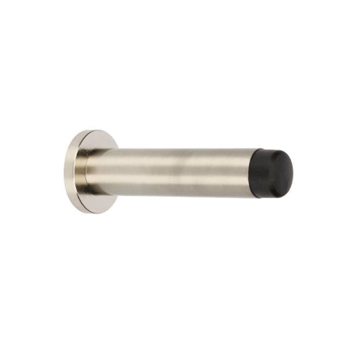 Door Stop, Skirting Concealed Fix - 85mm length in Brushed Nickel