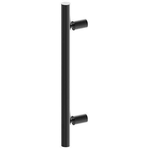 DUO Entrance Pull Handles, Stainless Steel, 32mm Ø x 400mm CTC (Back to Back Pair) in Black Teflon