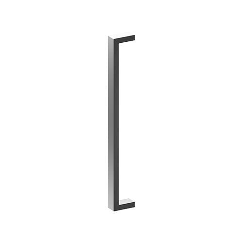 LINEA Entrance Pull Handles, Stainless Steel, 38mm x 25mm x 600mm CTC (Back to Back Pair) in Black Teflon