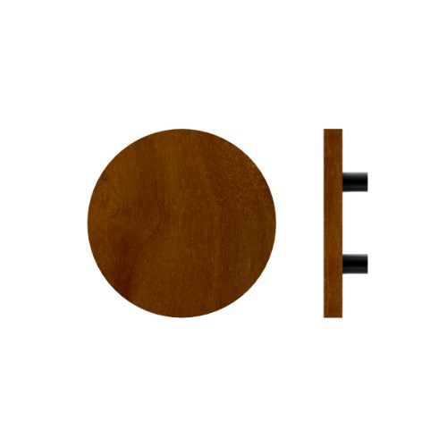 Single T01 Timber Entrance Pull Handle, American Walnut, Ø300mm x Projection 68mm, Coated in Raw Timber (ready to stain or paint) in Walnut / Powder Coat